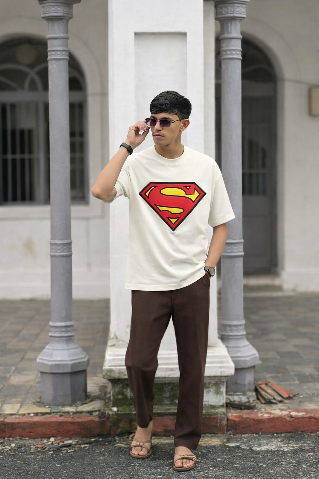 Unisex Superman Terry Oversized Tee