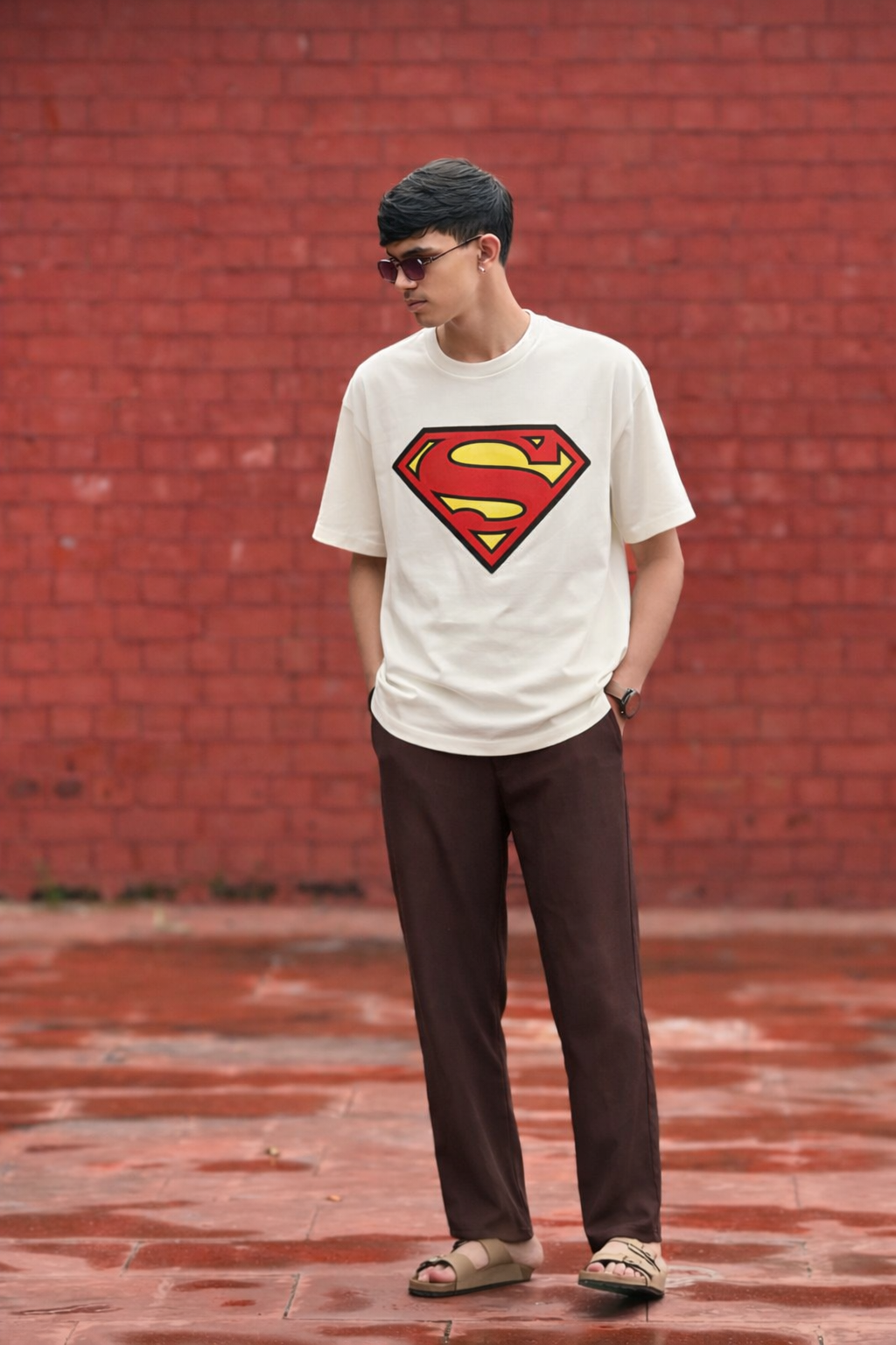 Unisex Superman Terry Oversized Tee
